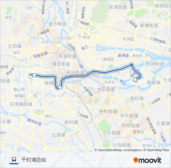 广佛快巴6路 Bus Line Map