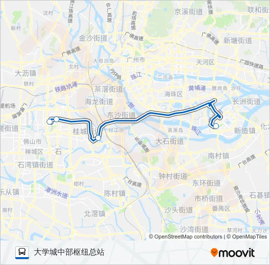 广佛快巴6路 Bus Line Map