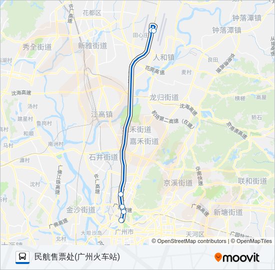 公交机场快1线路的线路图