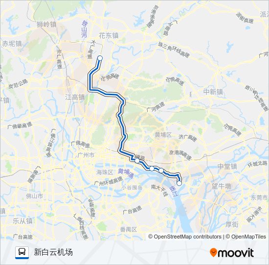 公交机场快4线路的线路图