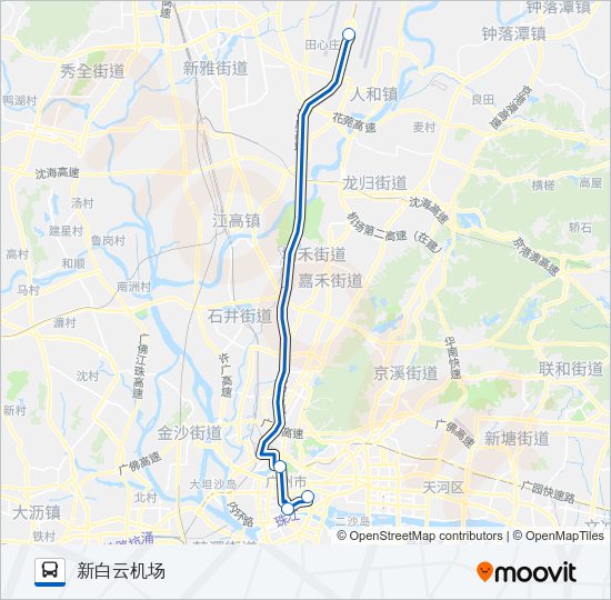 公交机场快5线路的线路图