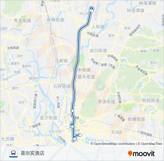 机场快线5线 Bus Line Map
