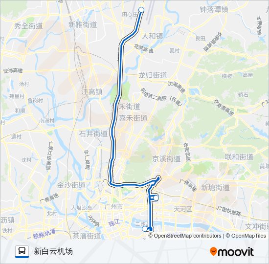 机场快线6线 Bus Line Map
