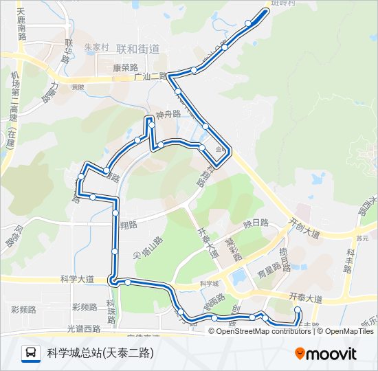 公交科学城环2路的线路图