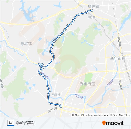 公交花14炭步路的线路图