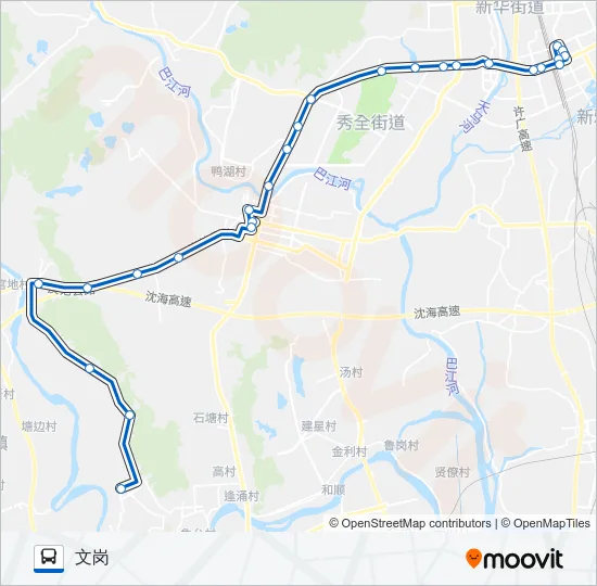 花61路文岗 Bus Line Map