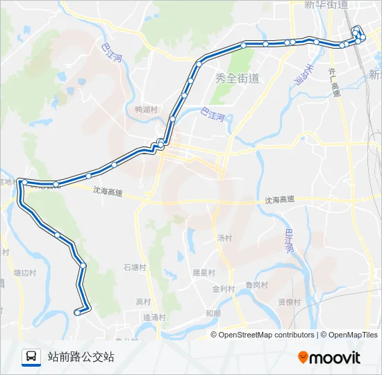 花61路文岗 Bus Line Map