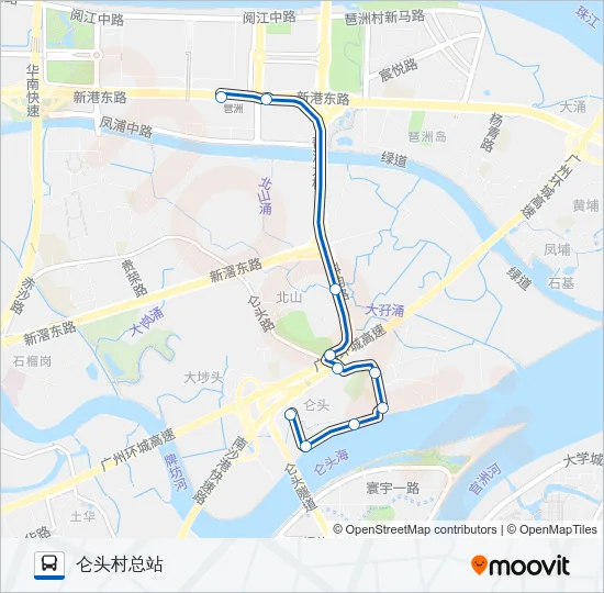 461路仑头村 Bus Line Map