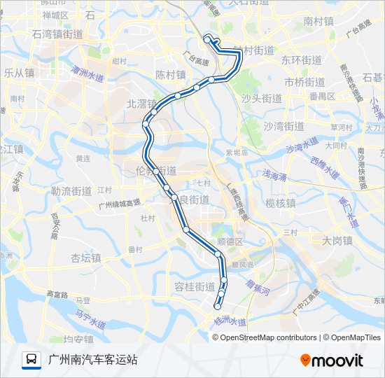 公交广佛城巴容桂路的线路图
