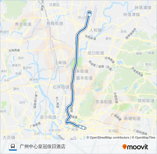 机场快线2A线 Bus Line Map