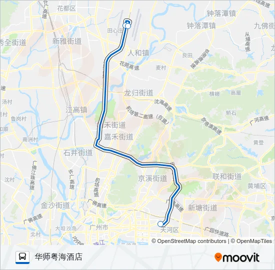 机场快线2B线 Bus Line Map