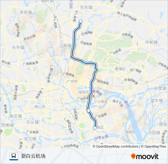 公交机场快7A线路的线路图