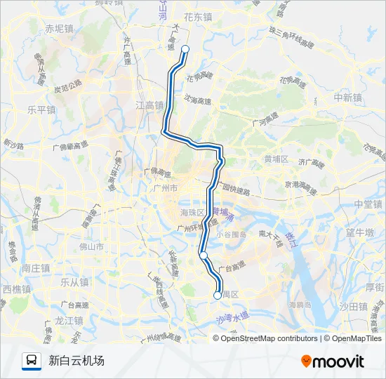 公交机场快7A线路的线路图