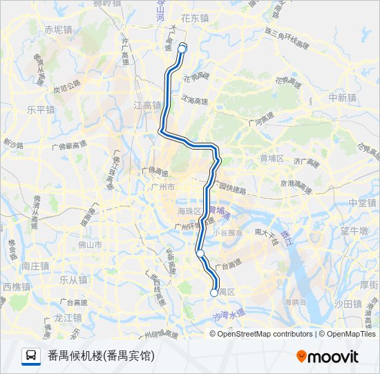 公交机场快7A线路的线路图