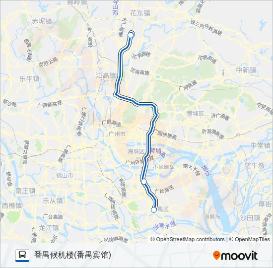 公交机场快7A线路的线路图
