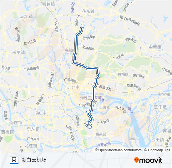 公交机场快7B线路的线路图