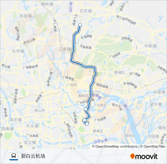 机场快线7B线 Bus Line Map