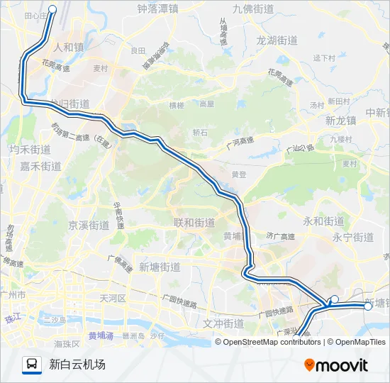公交机场快8B线路的线路图