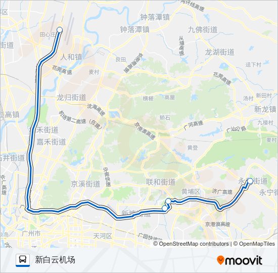 机场快线8C线 Bus Line Map