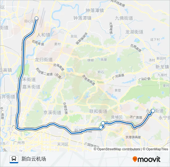 公交机场快8C线路的线路图