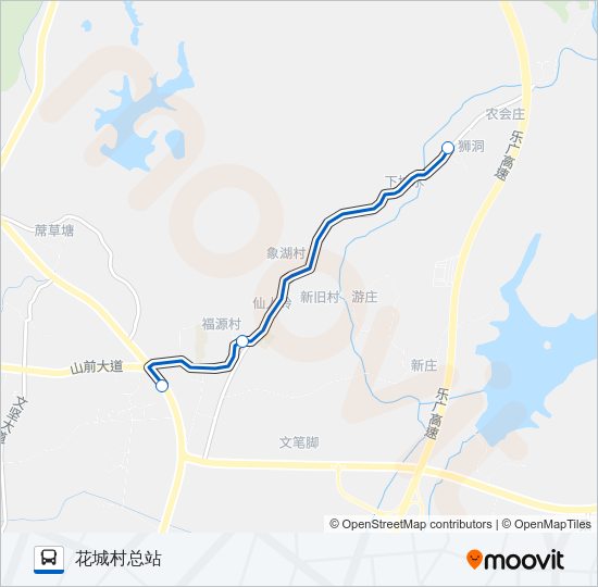 公交花17狮民村路的线路图