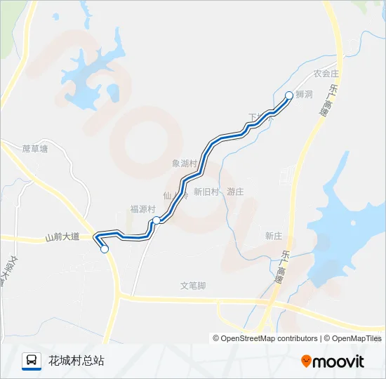 花17路狮民村 Bus Line Map