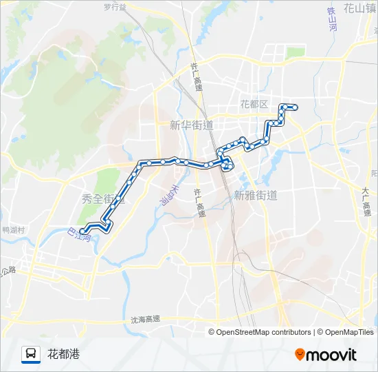 花19路花都港 Bus Line Map