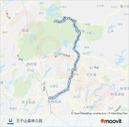 花65路王子山 Bus Line Map