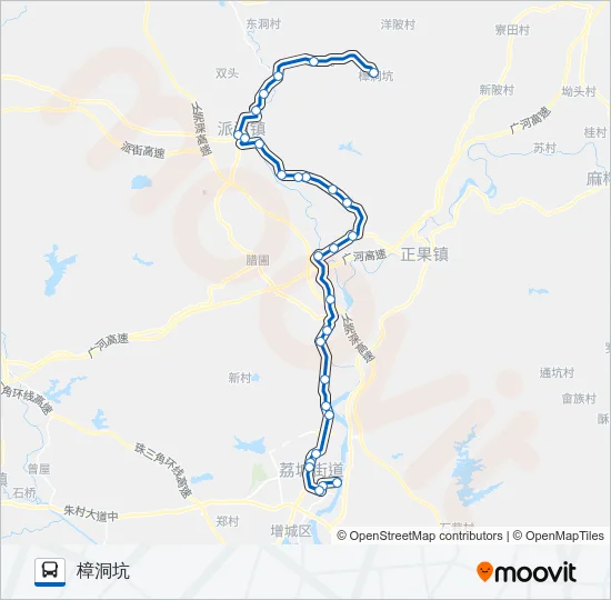 增城108路樟洞坑 Bus Line Map