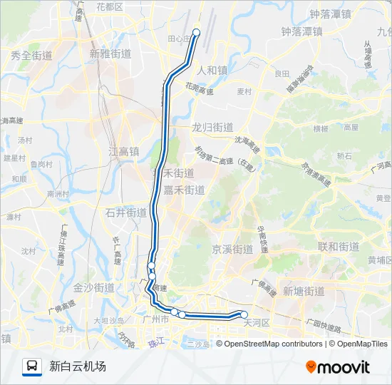 机场快线2B线夜班 Bus Line Map