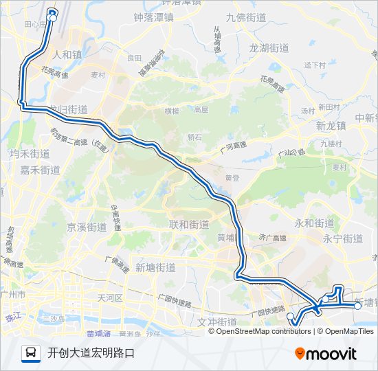 机场快线8B线夜班 Bus Line Map