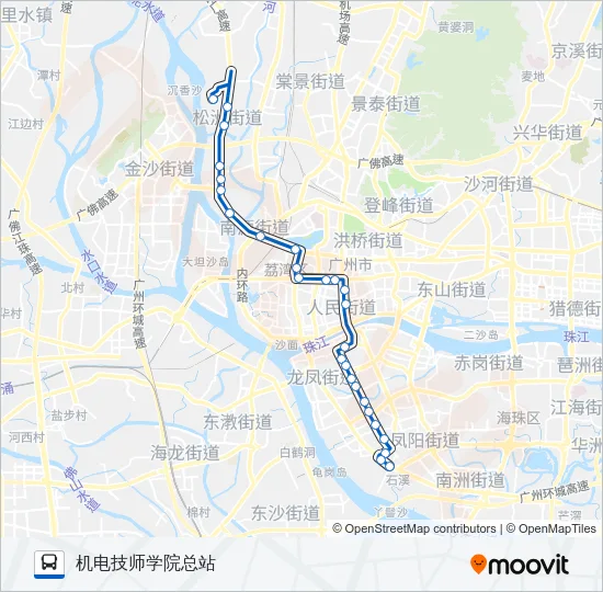 527路机电技师学院 Bus Line Map