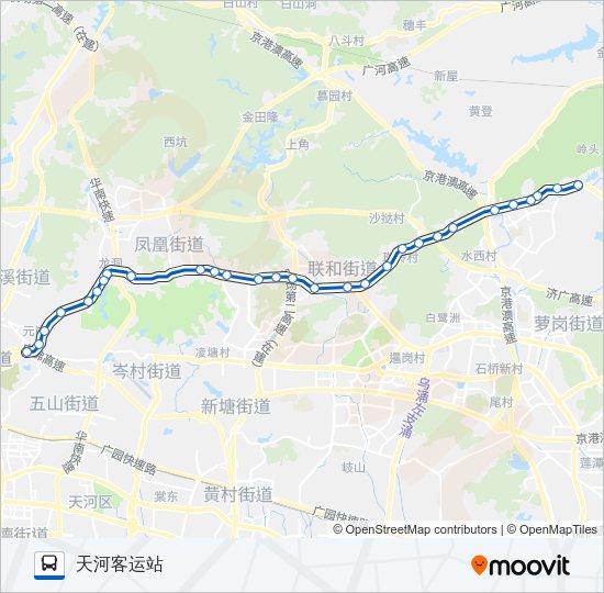 公交345A路的线路图