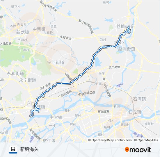 公交增城9路的线路图