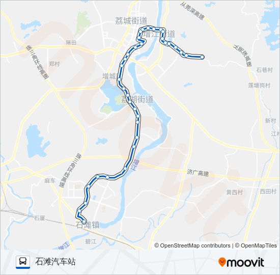 公交增城10路的线路图