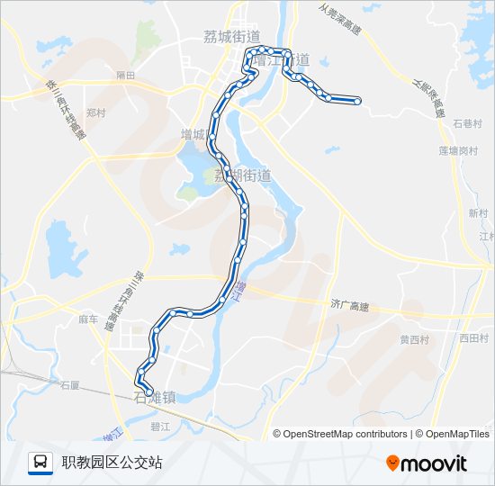公交增城10路的线路图