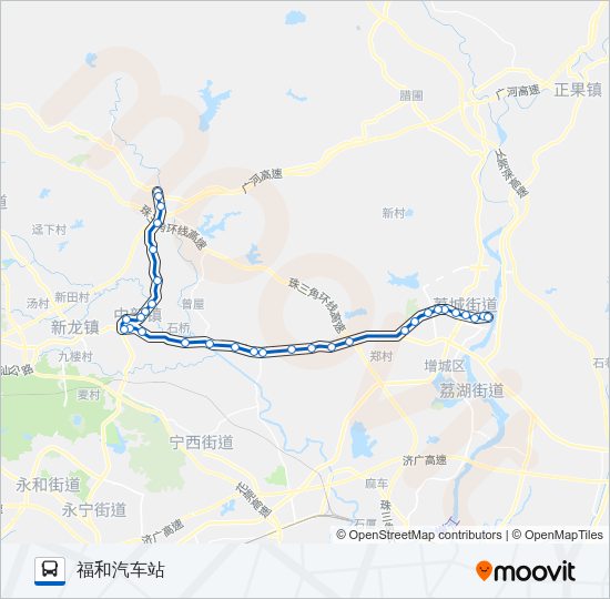 公交增城11路的线路图