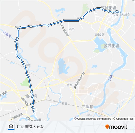公交增城13路的线路图