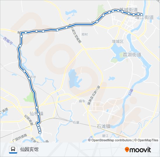 公交增城13路的线路图