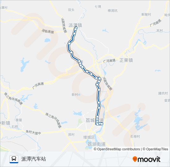 公交增城15路的线路图