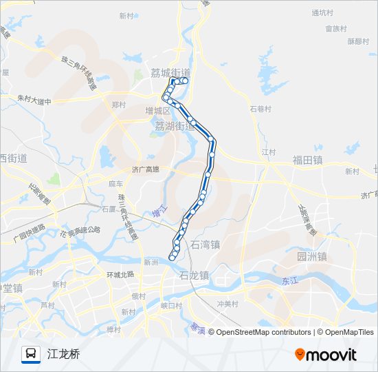 公交增城18路的线路图