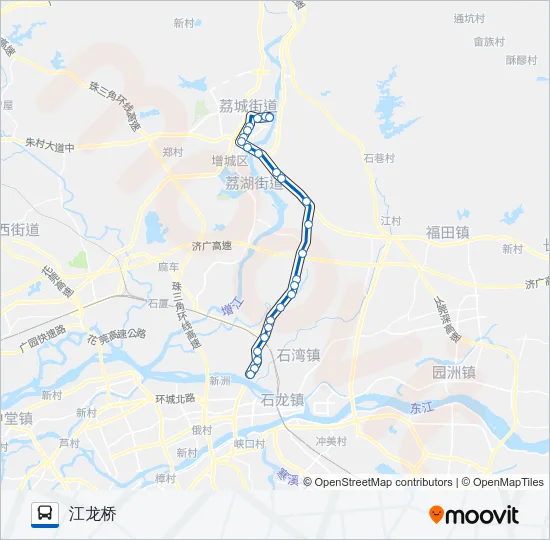 公交增城18路的线路图