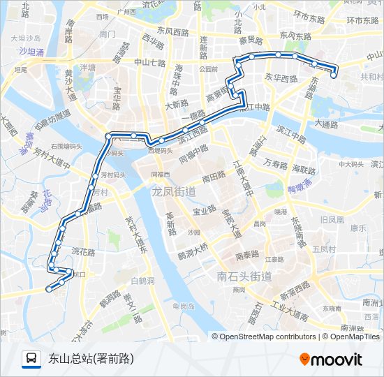 公交夜1路的线路图