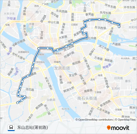 夜1路 Bus Line Map
