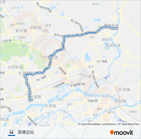 公交增城12路的线路图