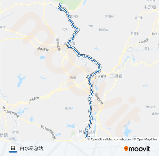 公交增城16路的线路图