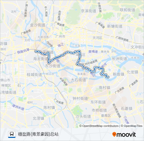 公交夜103路的线路图