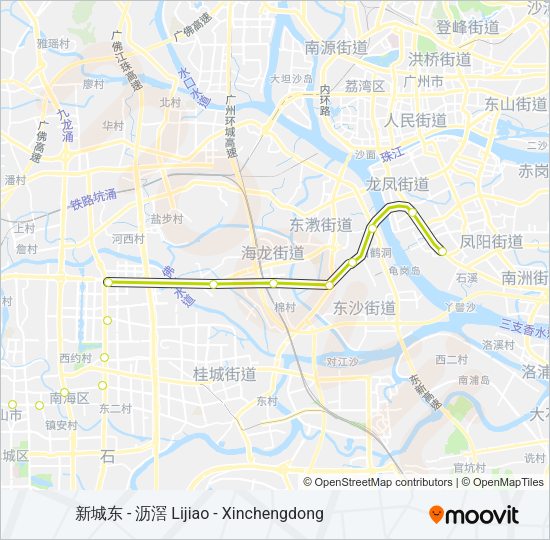地铁广佛 GF LINE路的线路图