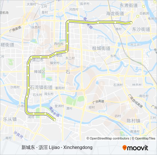 地铁广佛 GF LINE路的线路图
