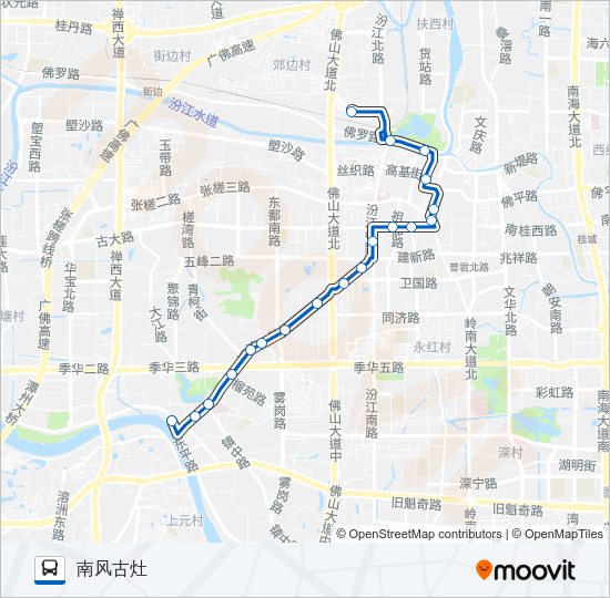 公交109路的线路图